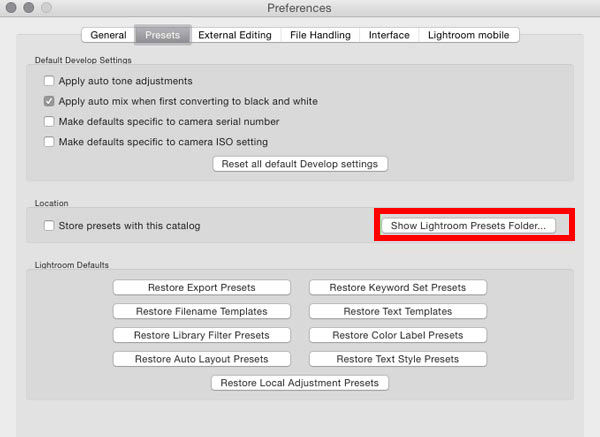 How to Install Presets Lightroom on Mac - Step 3